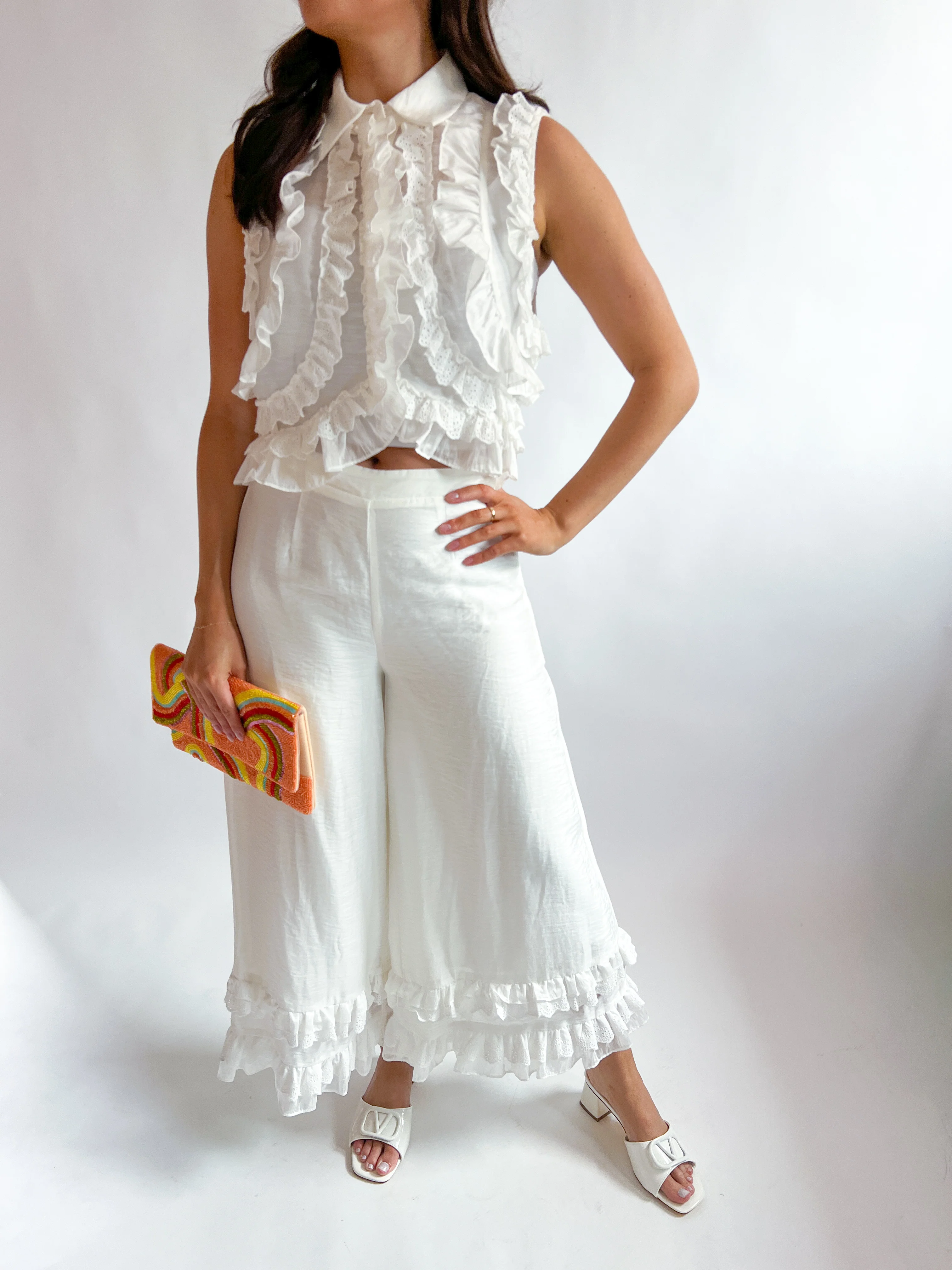Ruffled Woven Pants