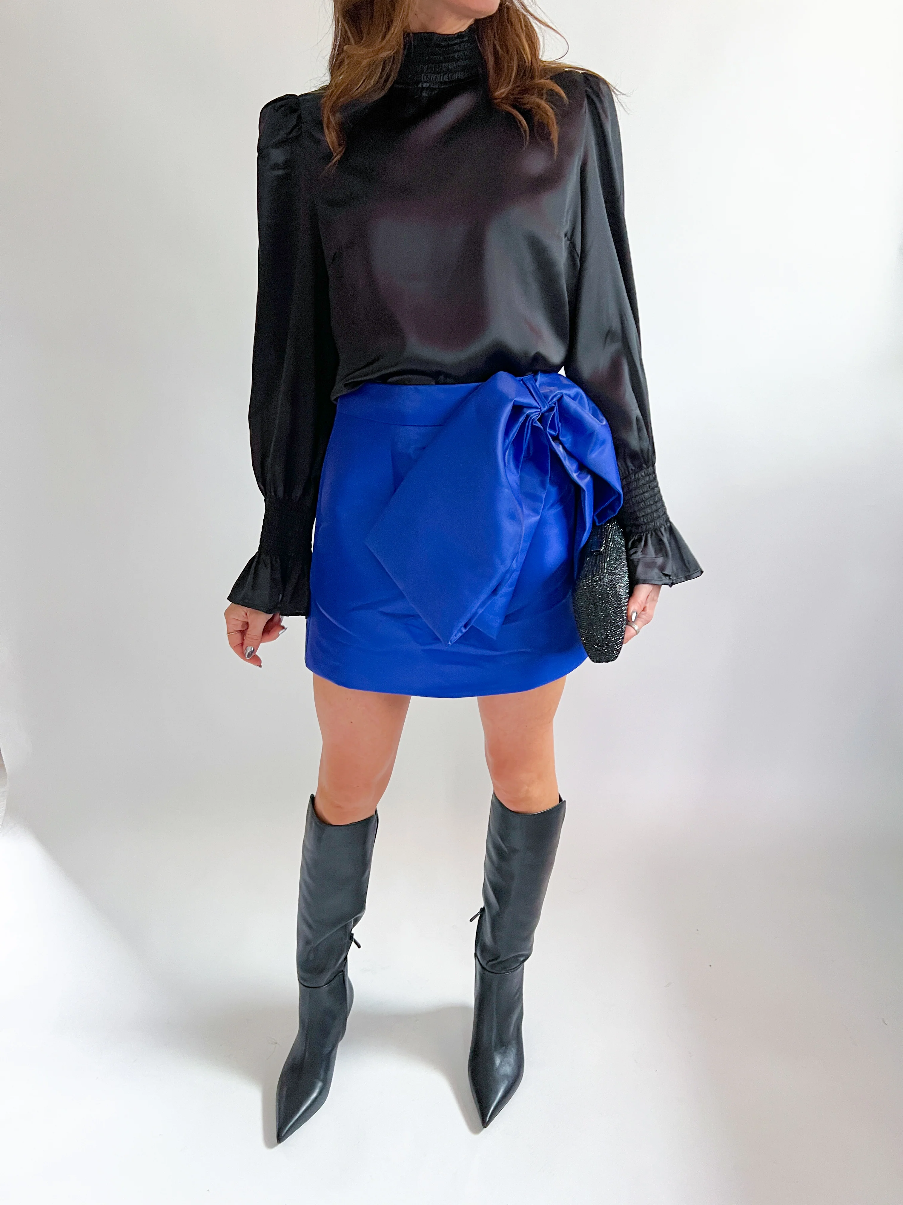 Royal Blue Bow Mini Skirt - Image 2