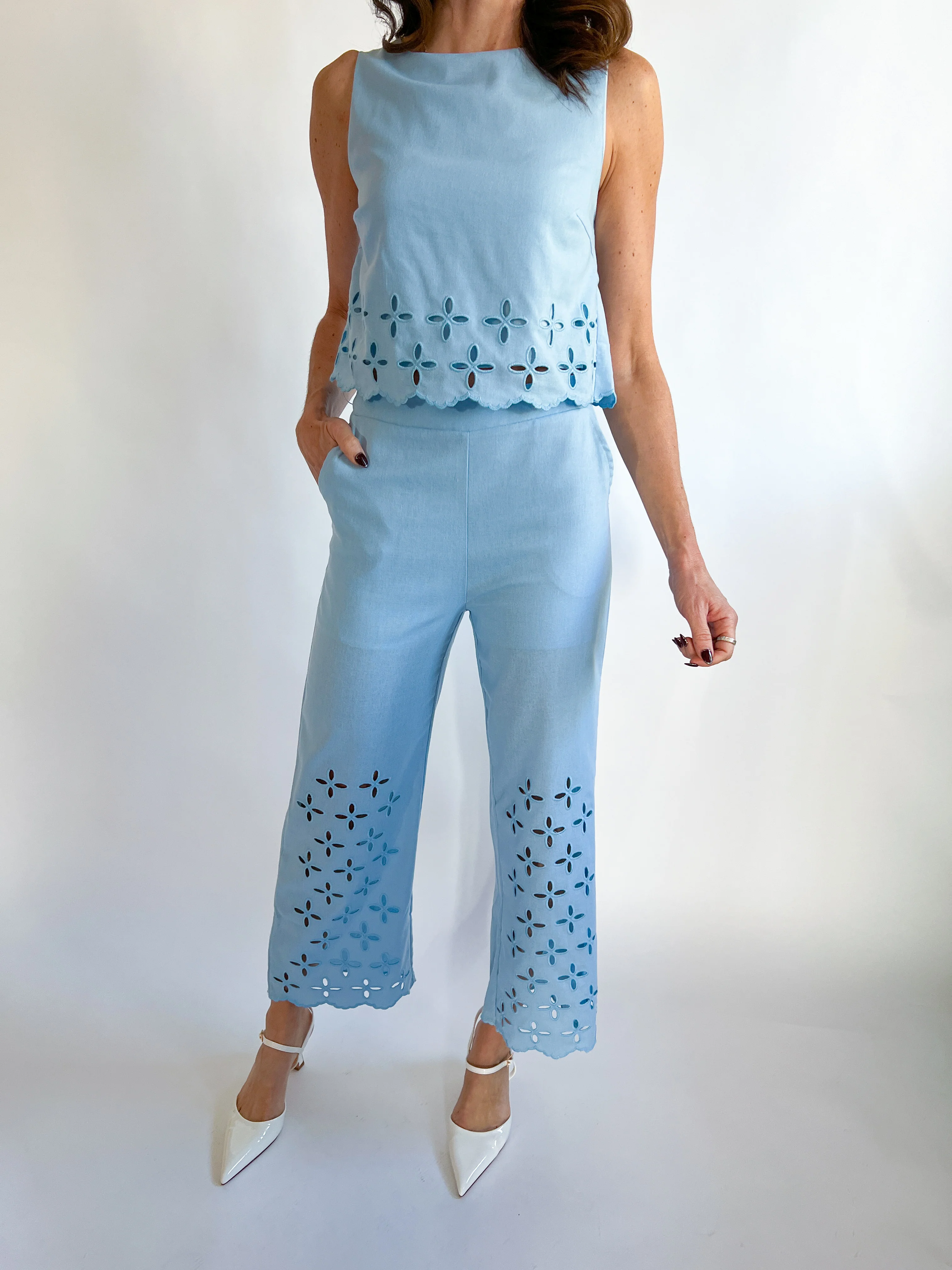 Scalloped Embroidered Pants - Image 2