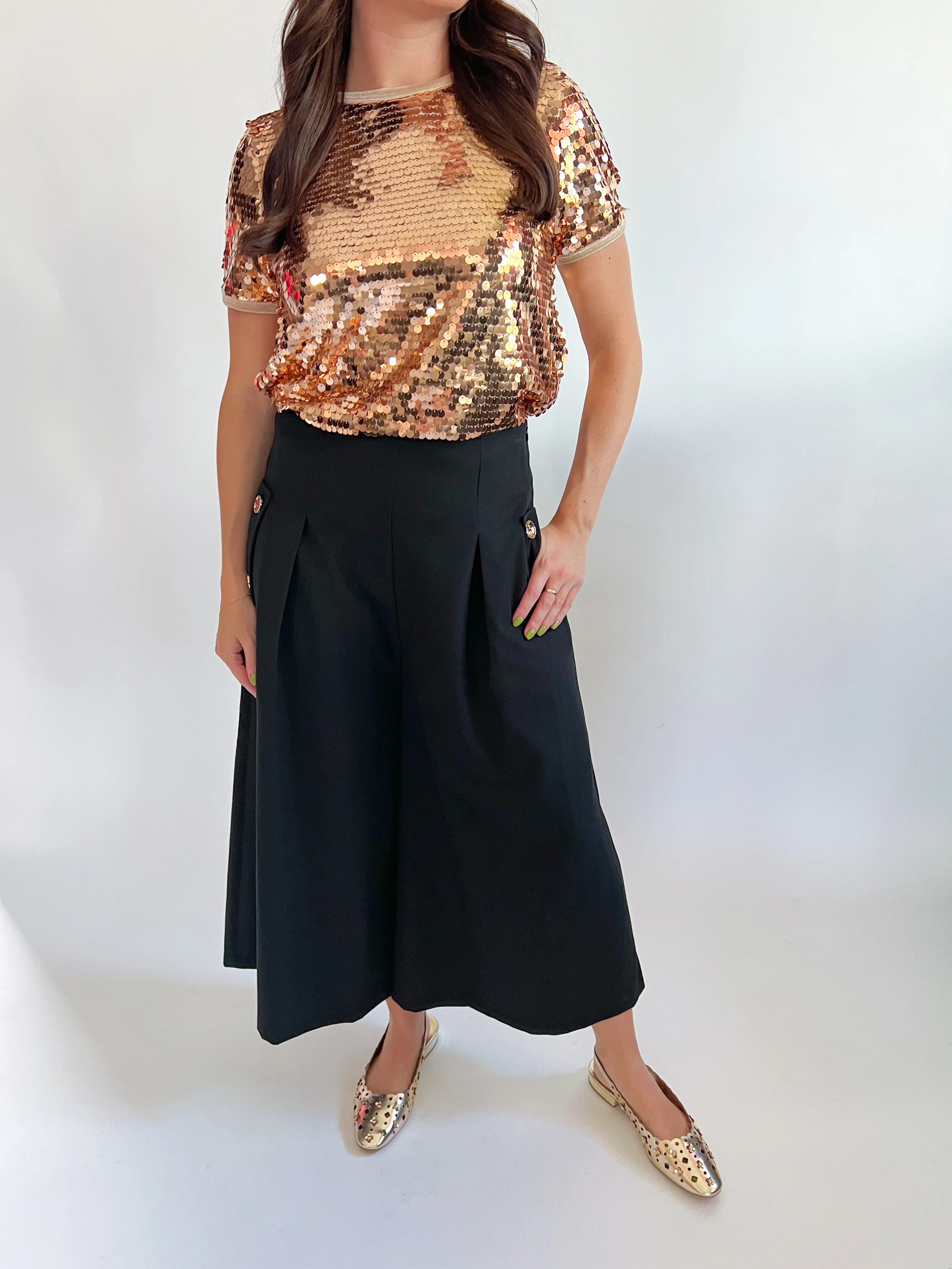 Isabella Sequin Short Sleeve Top - Image 2