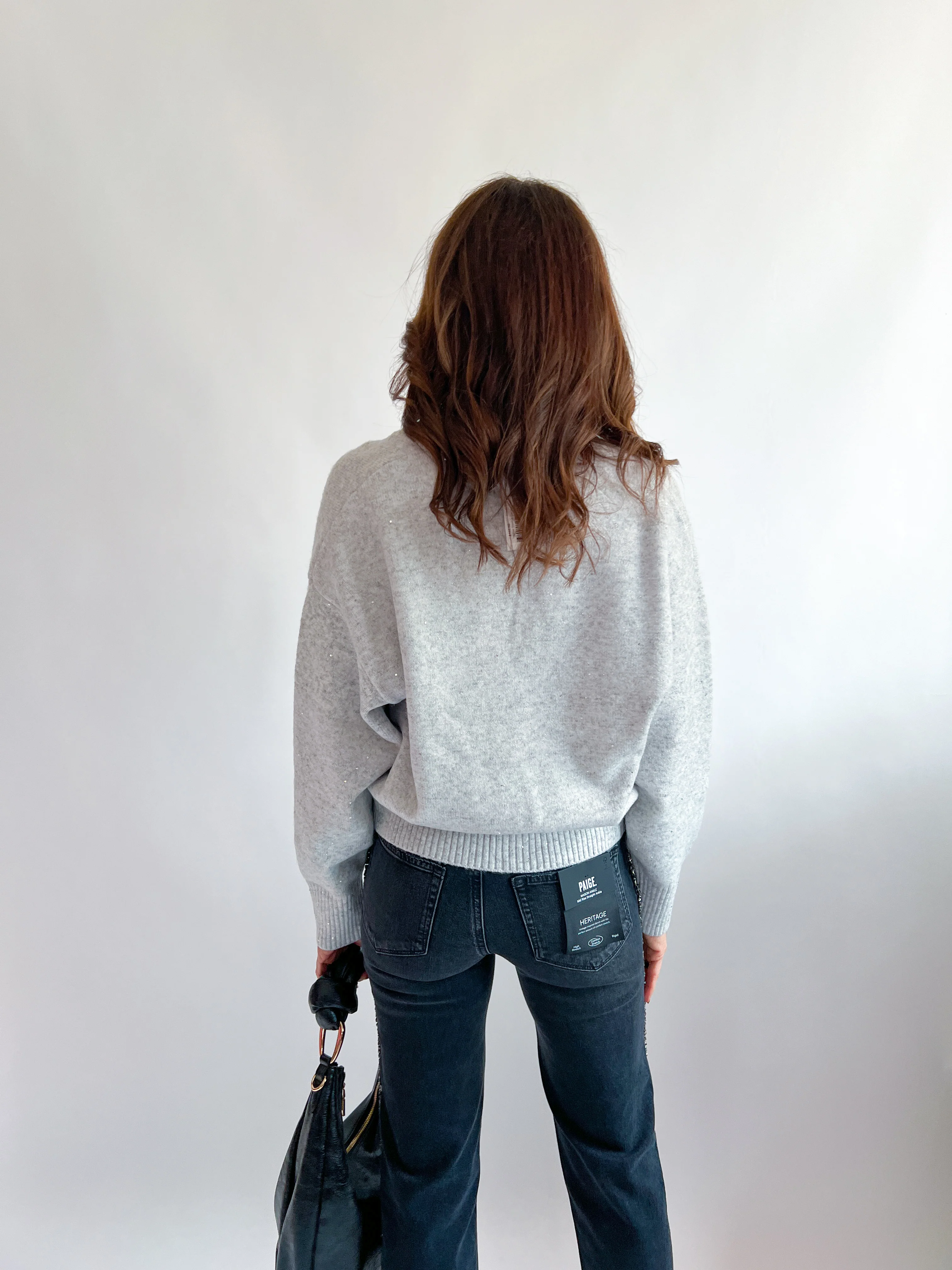 Heather Shimmer Cardigan Sweater - Image 3