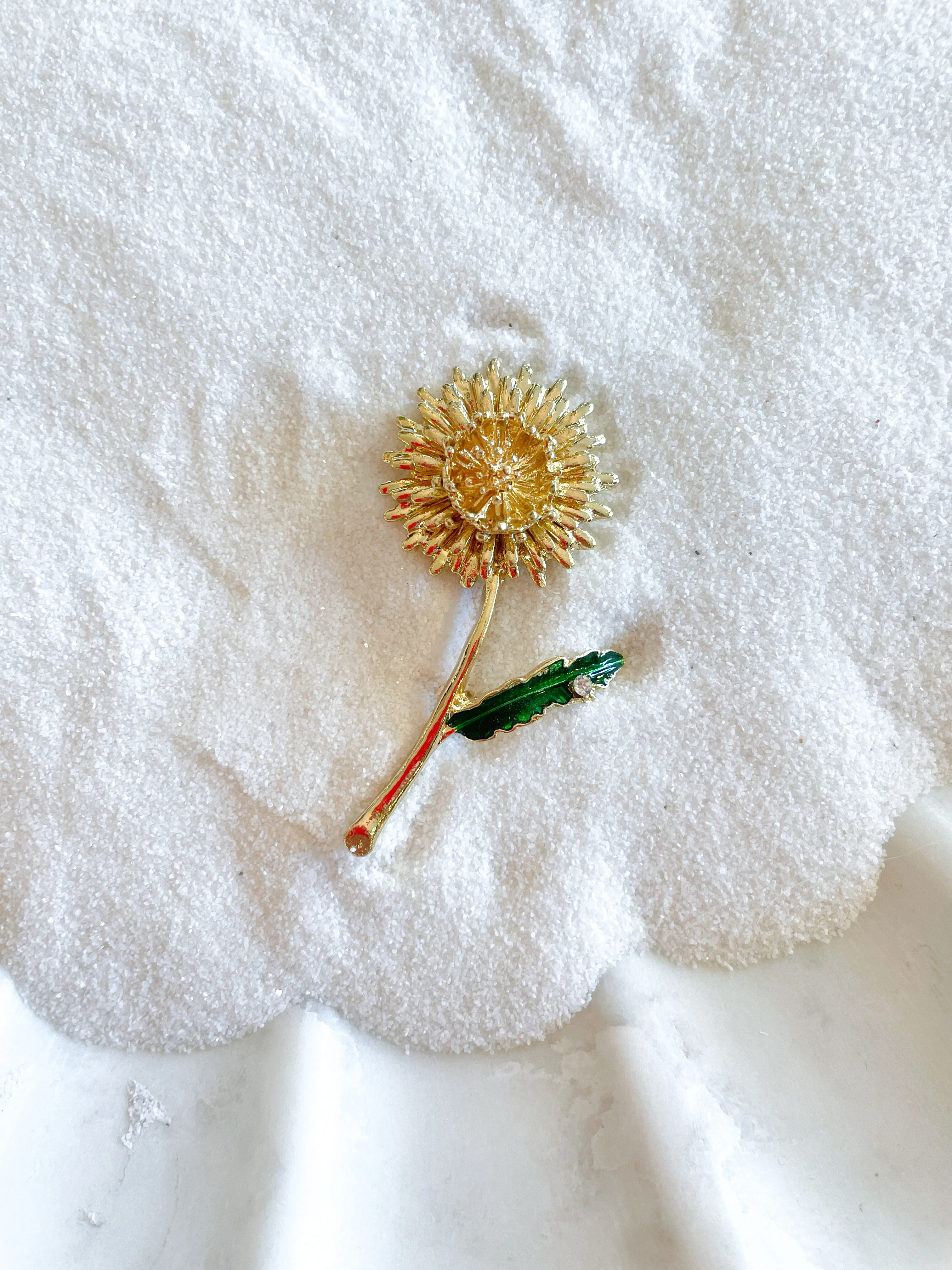 Gold Dandelion Brooch