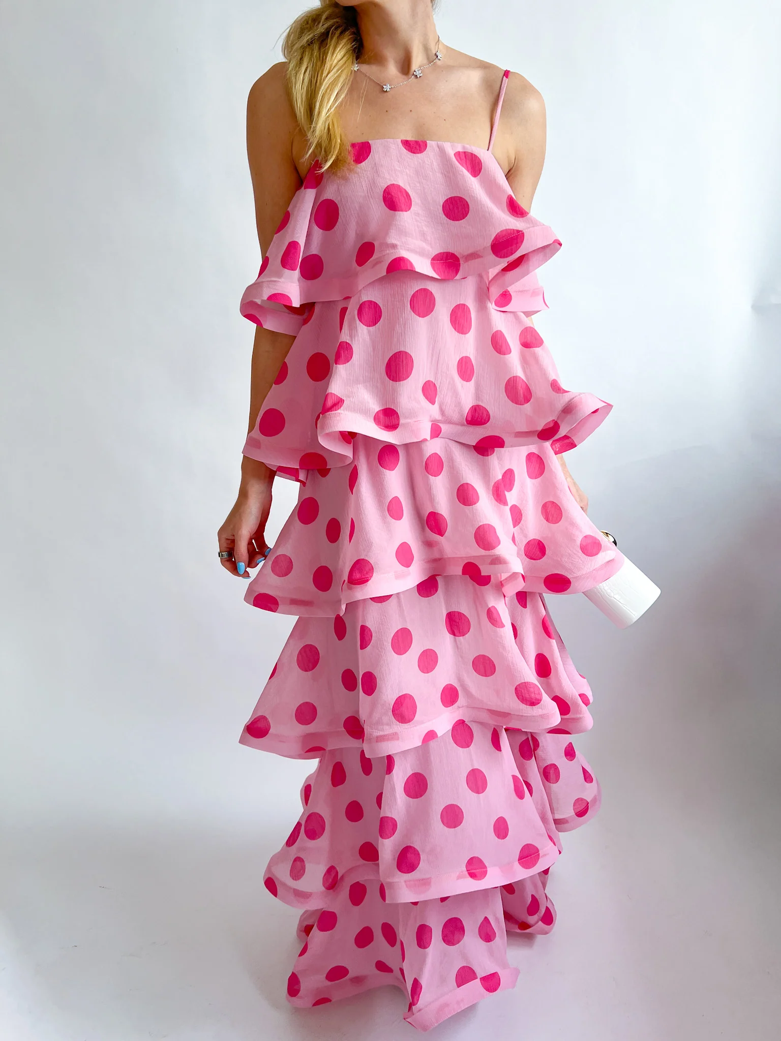 Sola Polkadot Tiered Maxi Dress - Image 2
