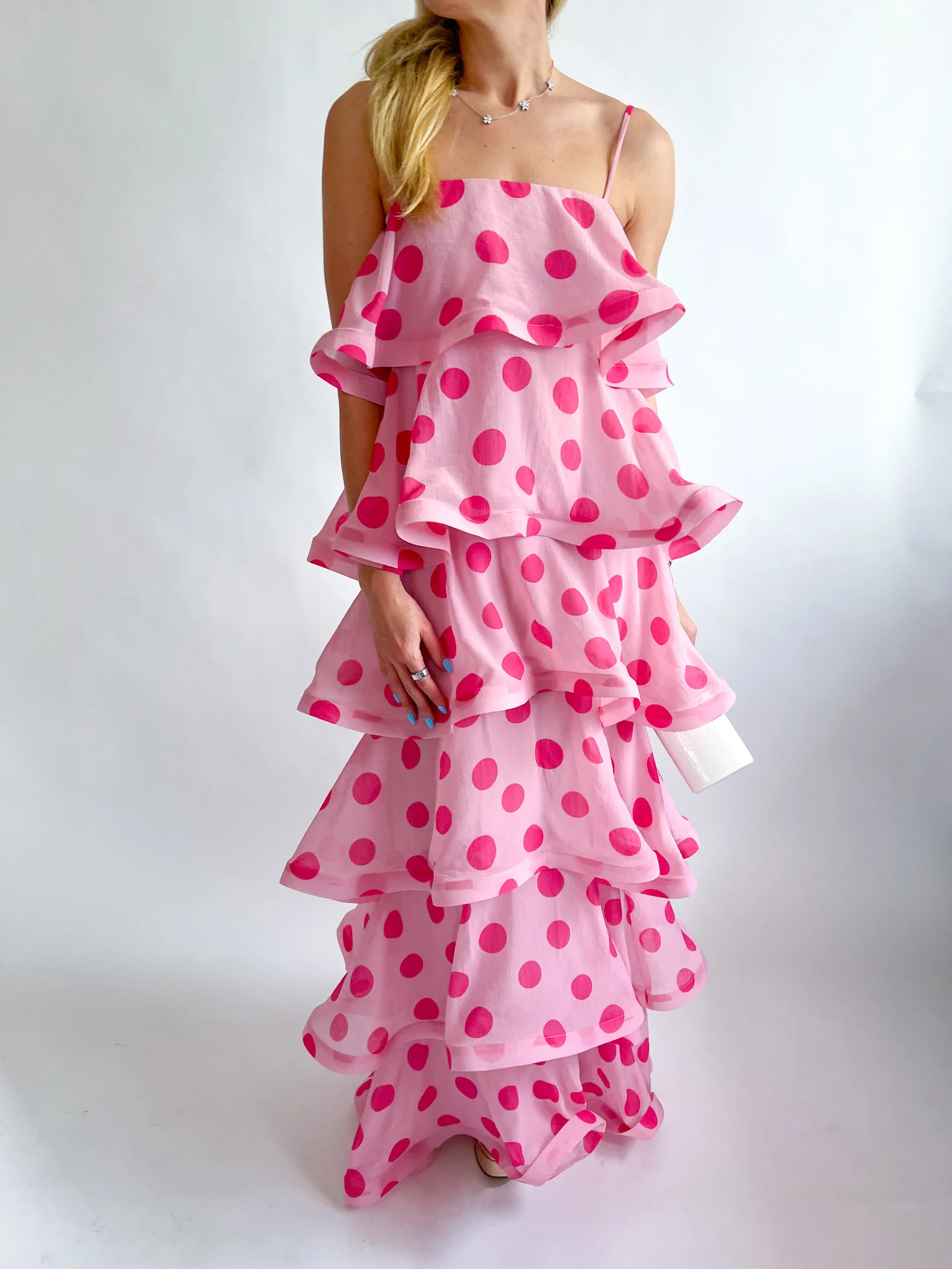 Sola Polkadot Tiered Maxi Dress - Image 3