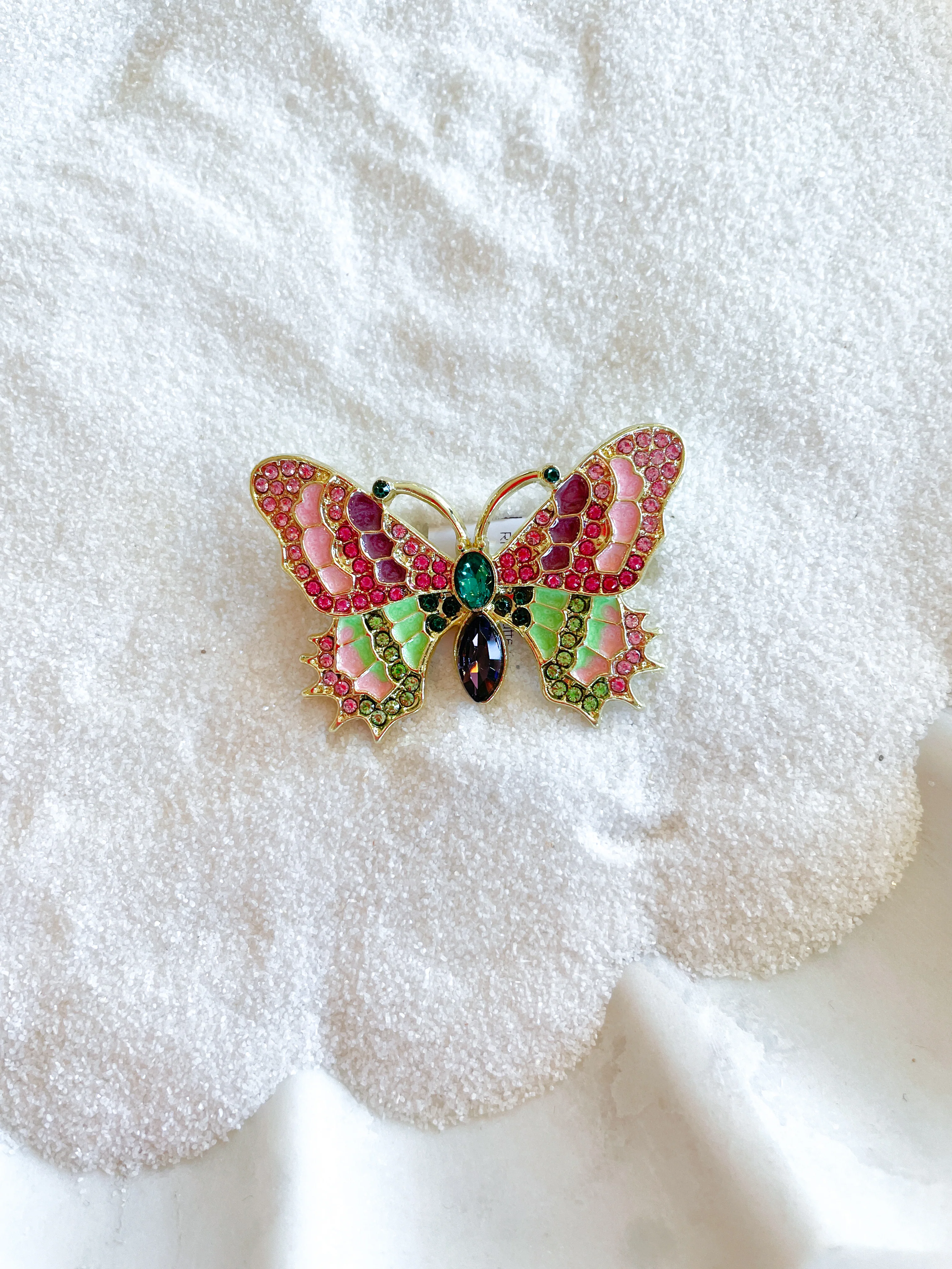 Rhinestone Butterfly Brooch