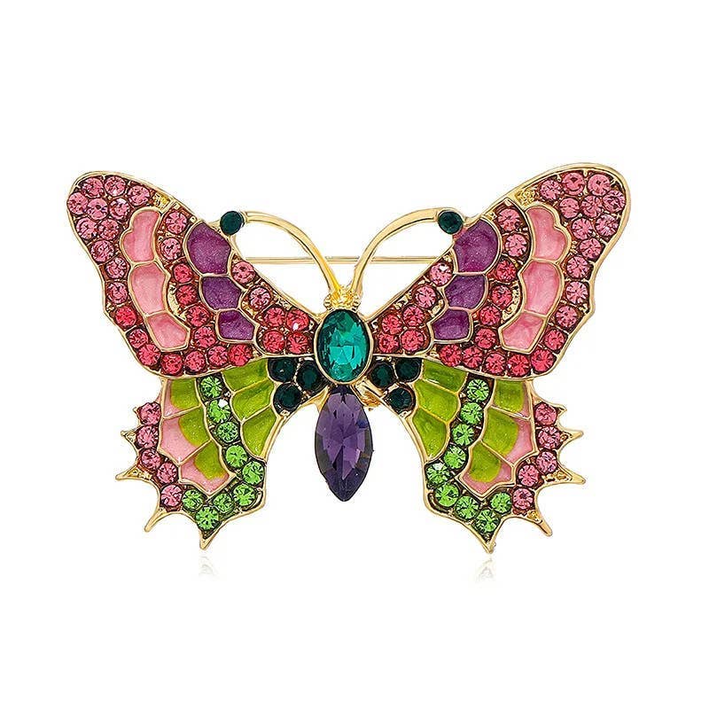 Rhinestone Butterfly Brooch - Image 2