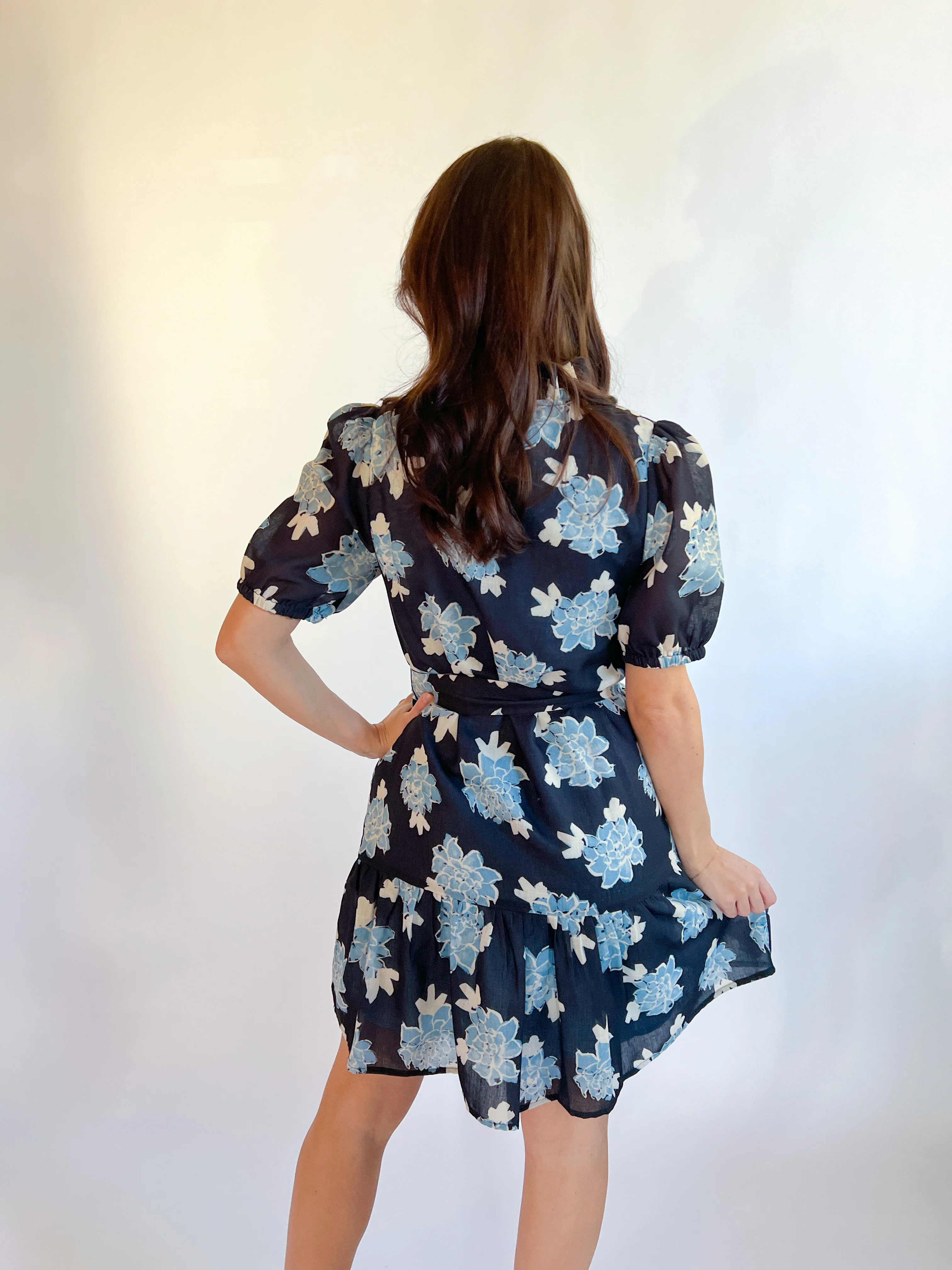 Split Neck Flounce Dress - Image 3