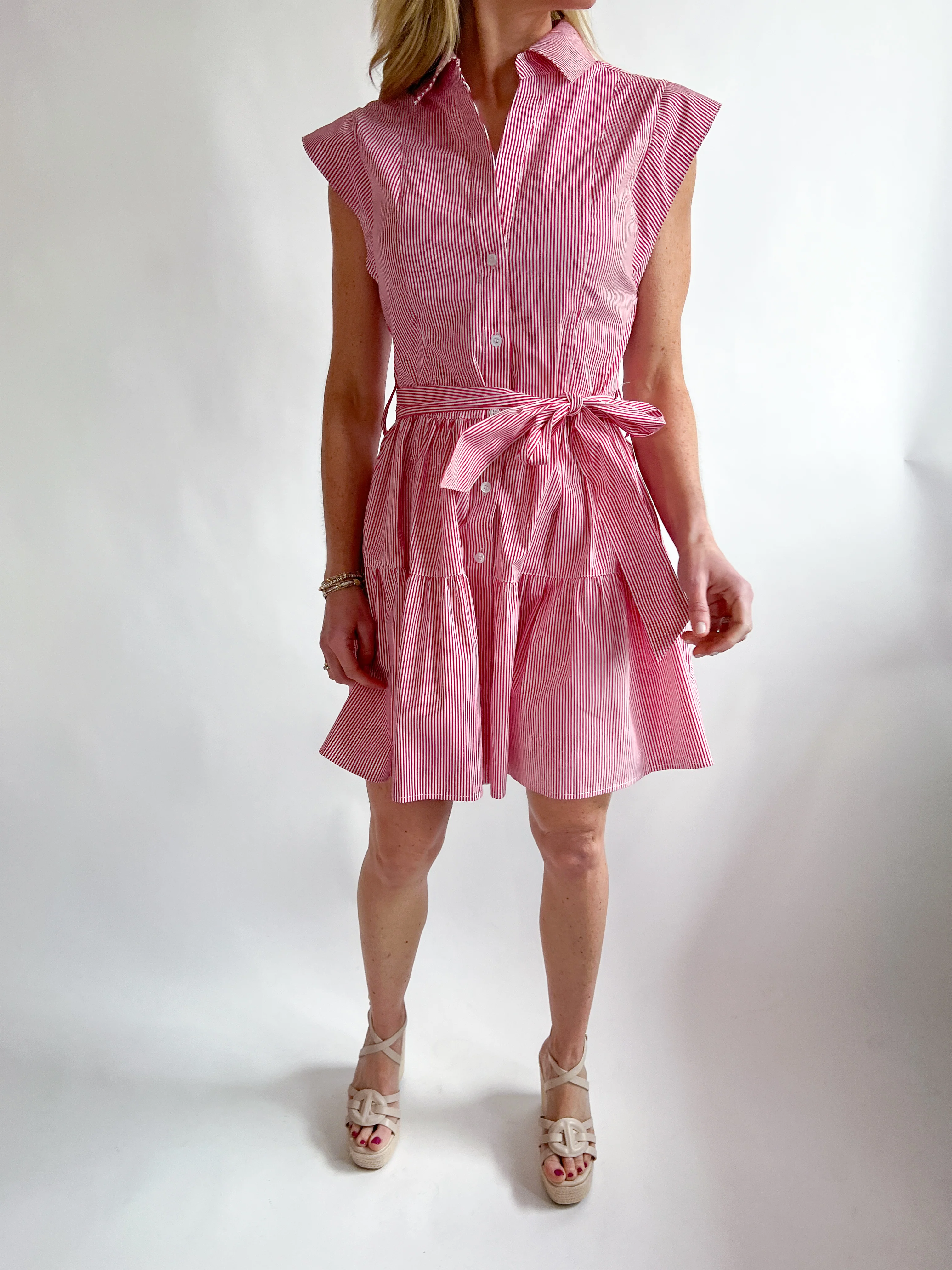 Carly Stripe Tie Waist Mini Dress - Image 2