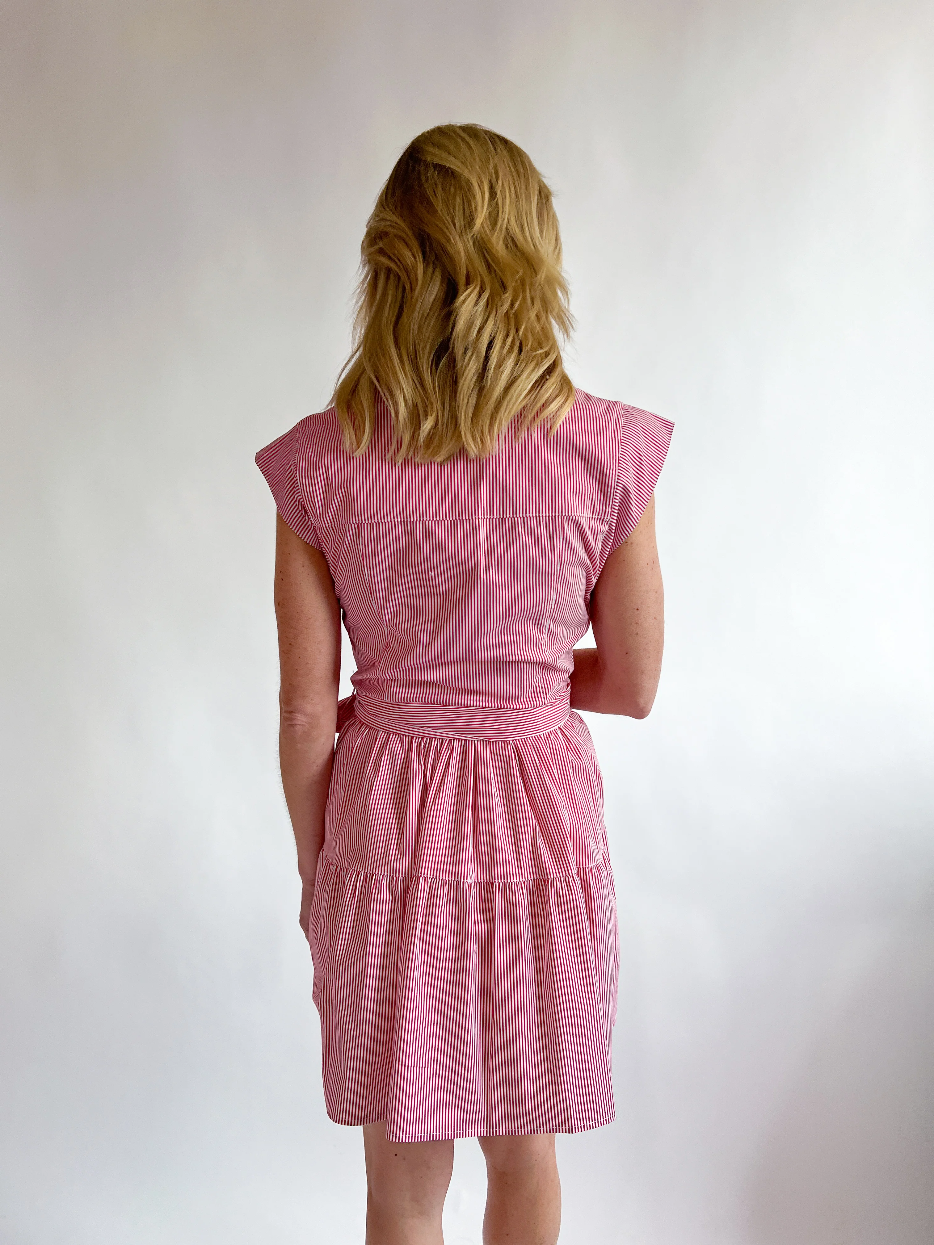Carly Stripe Tie Waist Mini Dress - Image 3