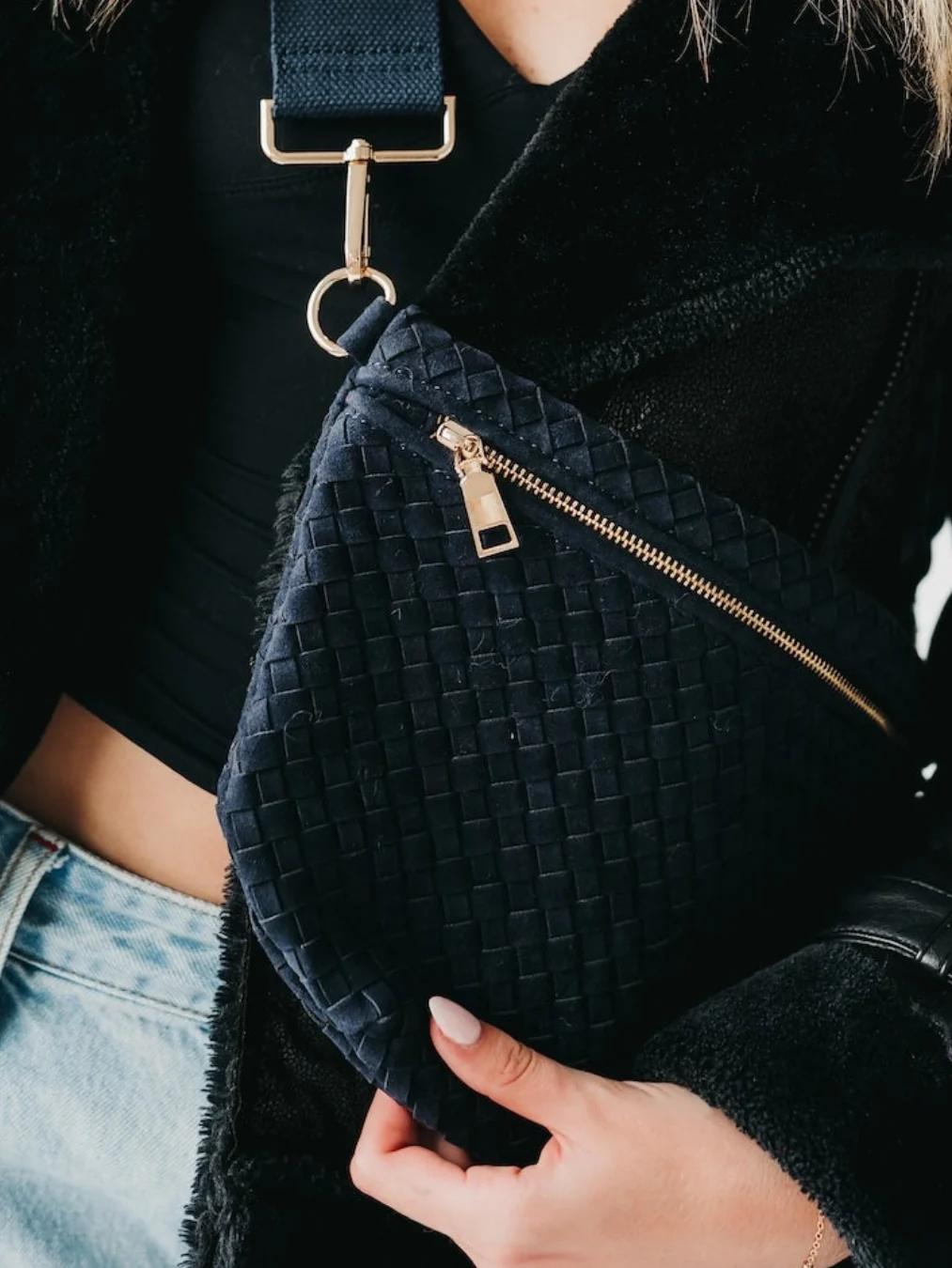 Suede Westlyn Woven Bum Bag - Image 3