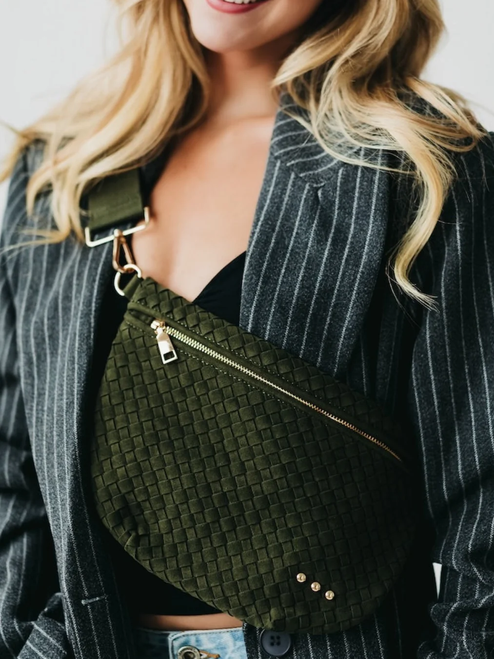 Suede Westlyn Woven Bum Bag - Image 4