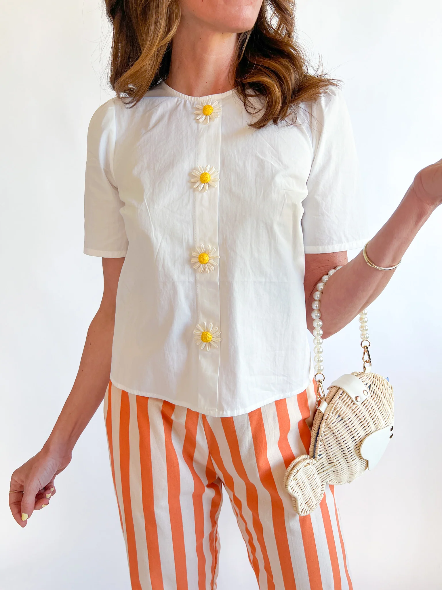 Sunflower Button Top
