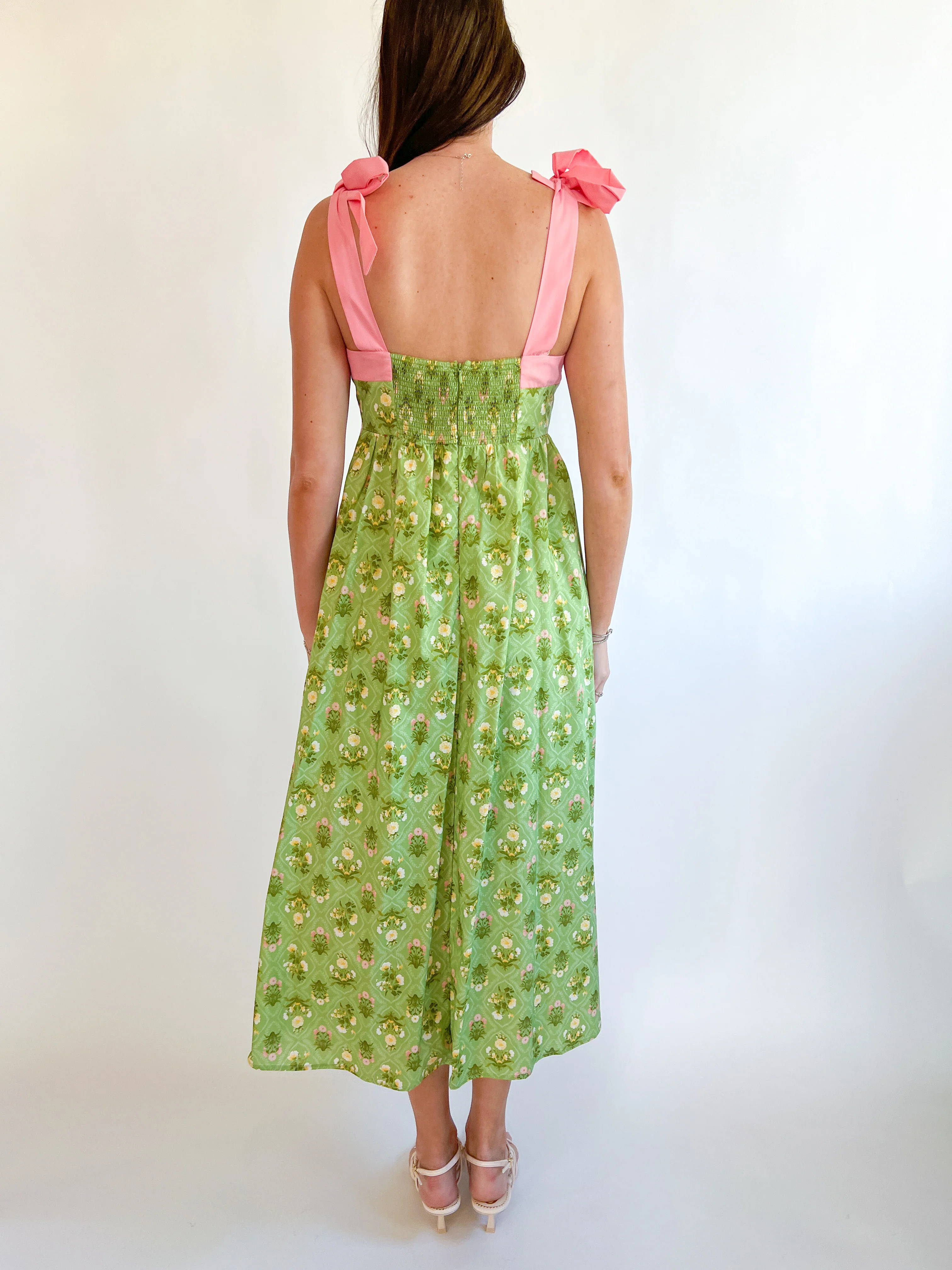 Tie Shoulder Floral Midi Dress - Image 2