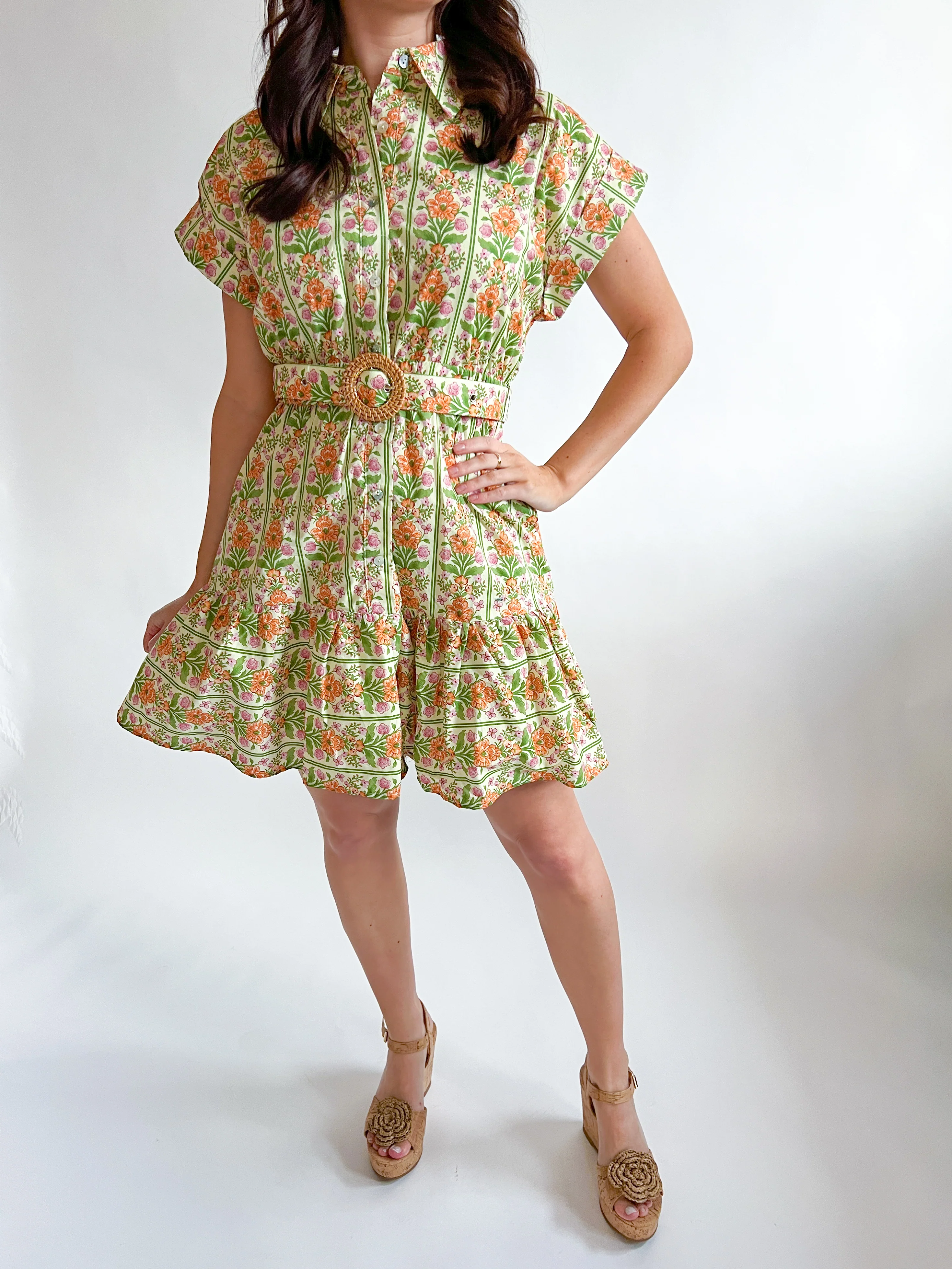 Tile Floral Mini Dress - Image 3
