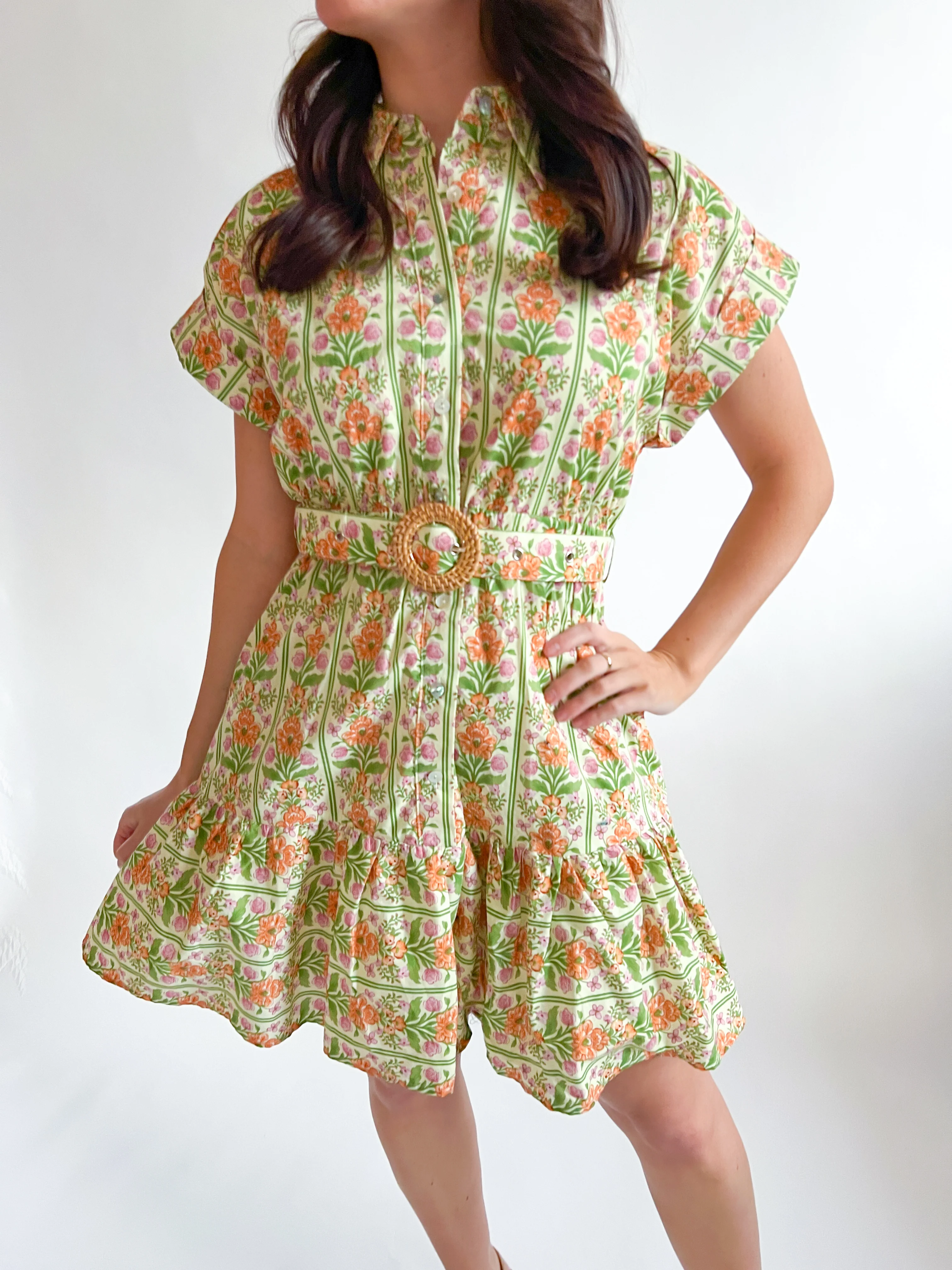Tile Floral Mini Dress - Image 4