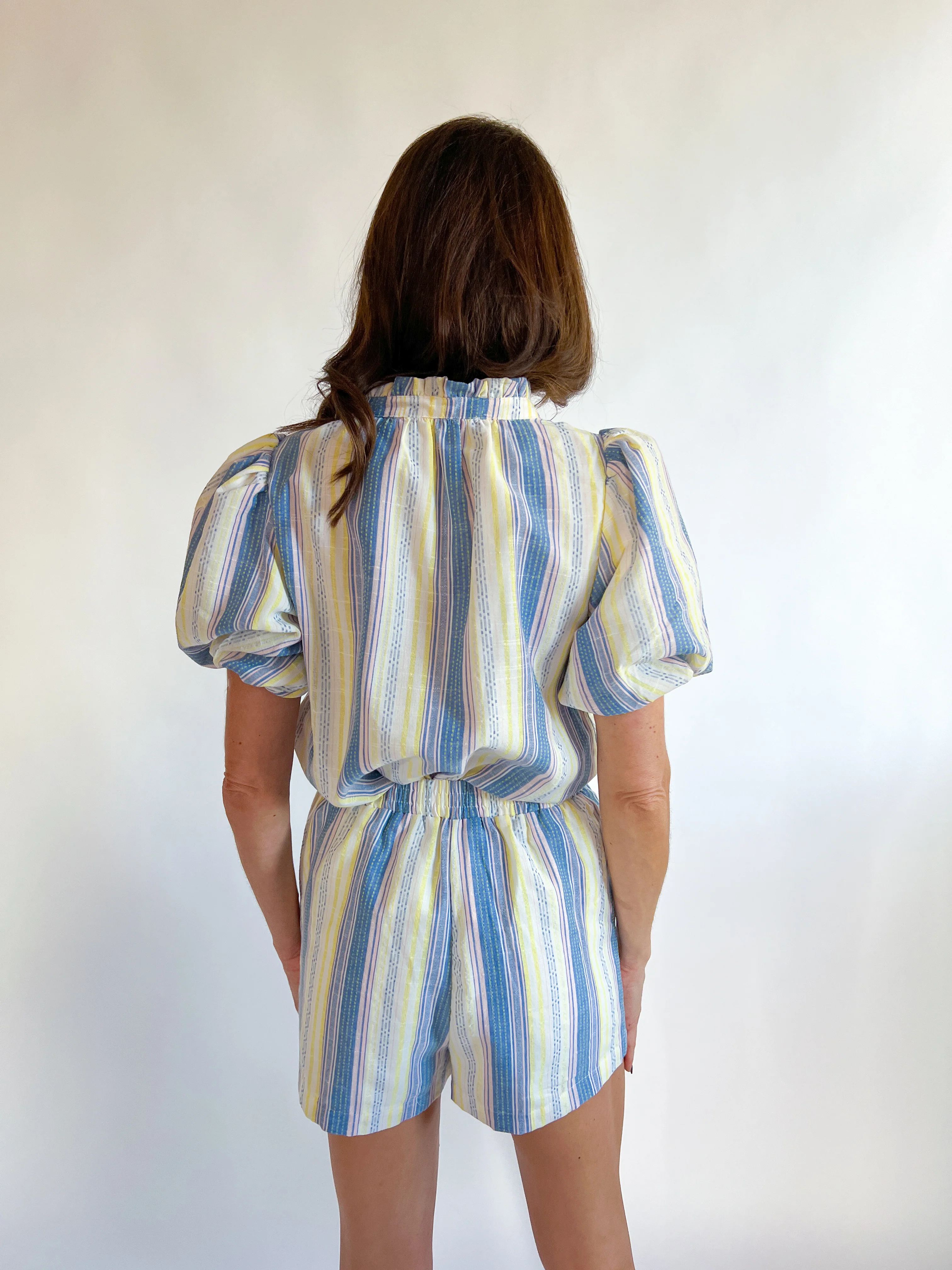 Vexie Striped High Waisted Shorts - Image 2