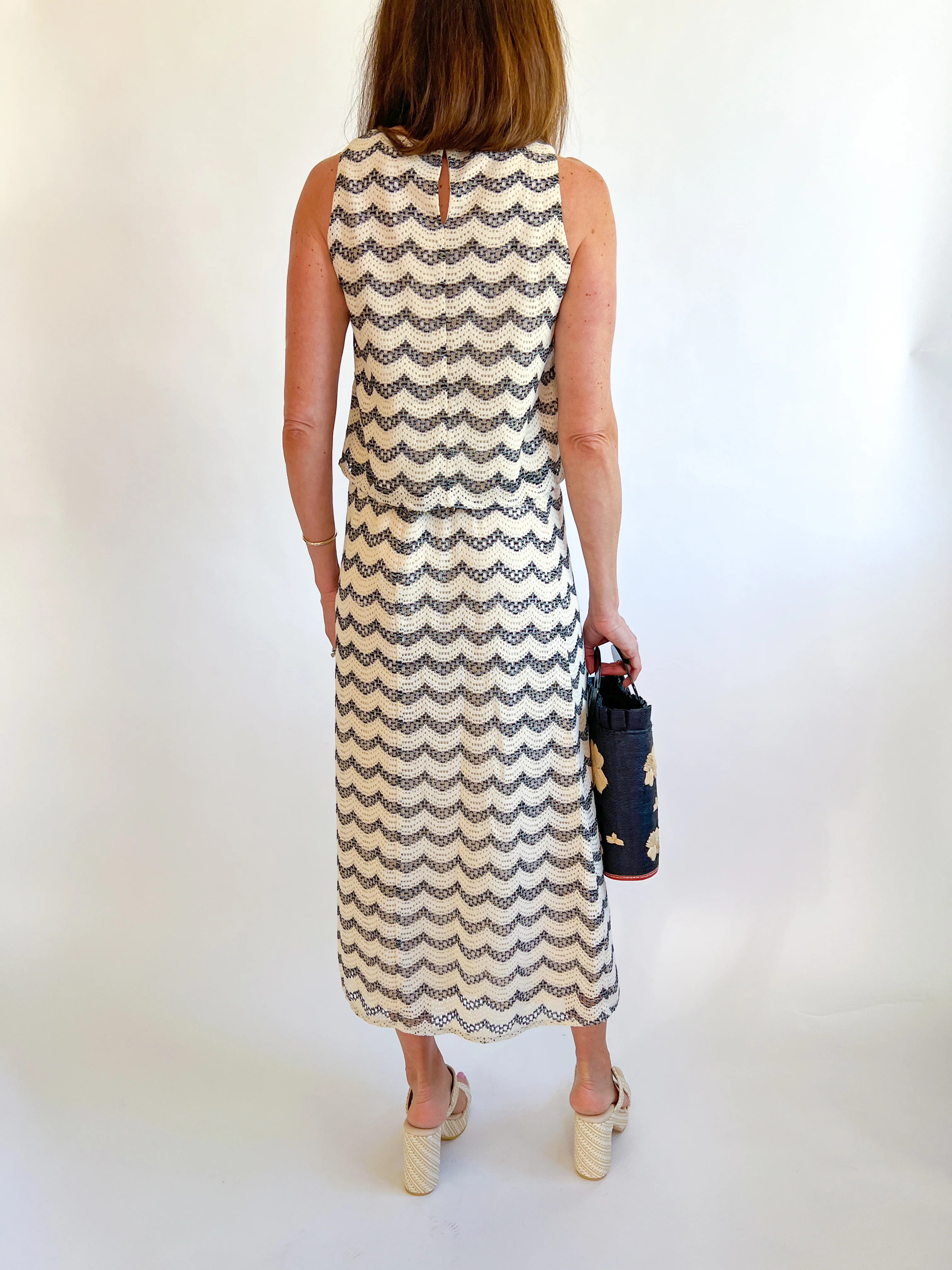 Wavy Stripe Lace Top & Skirt Set - Image 2