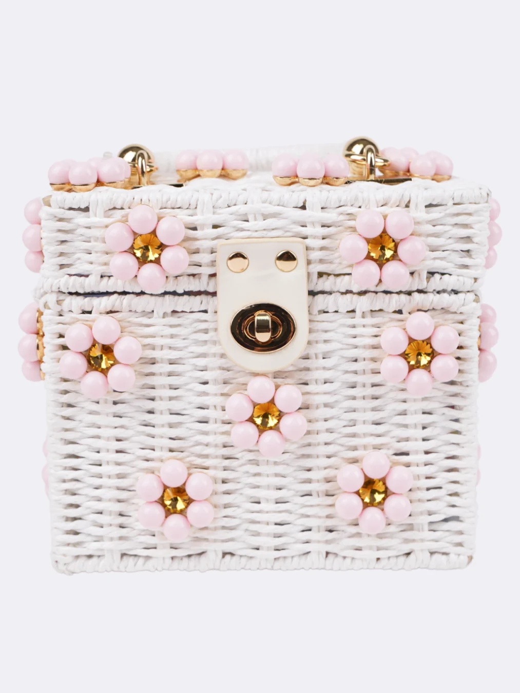 Wicker Bucket Daisy Flower Purse - Image 4