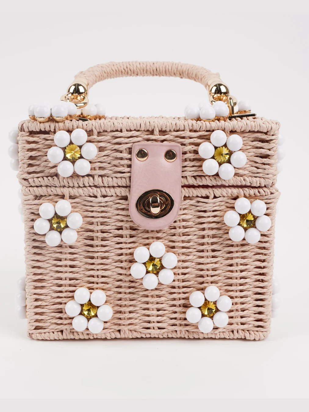 Wicker Bucket Daisy Flower Purse - Image 5