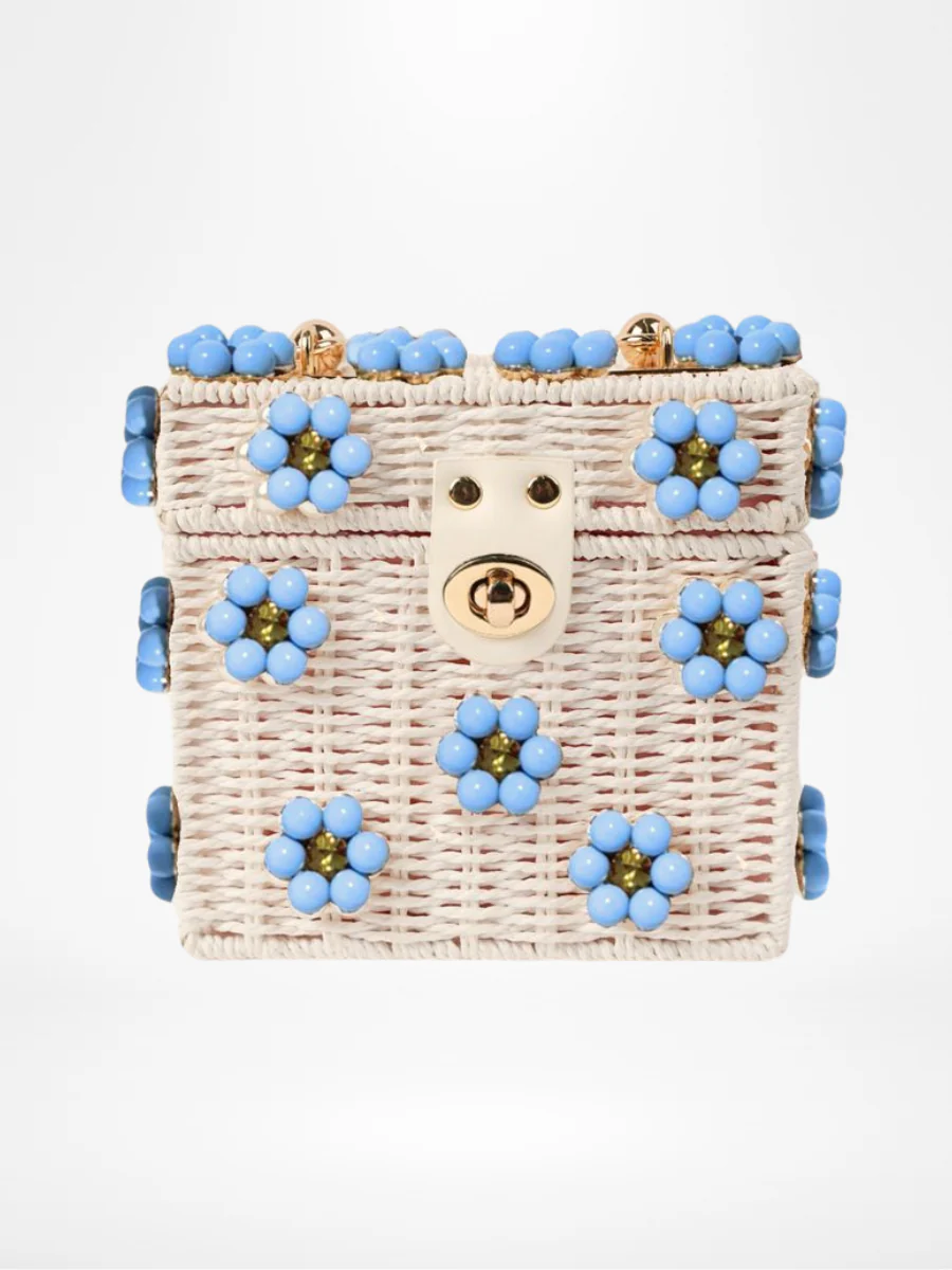 Wicker Bucket Daisy Flower Purse - Image 6