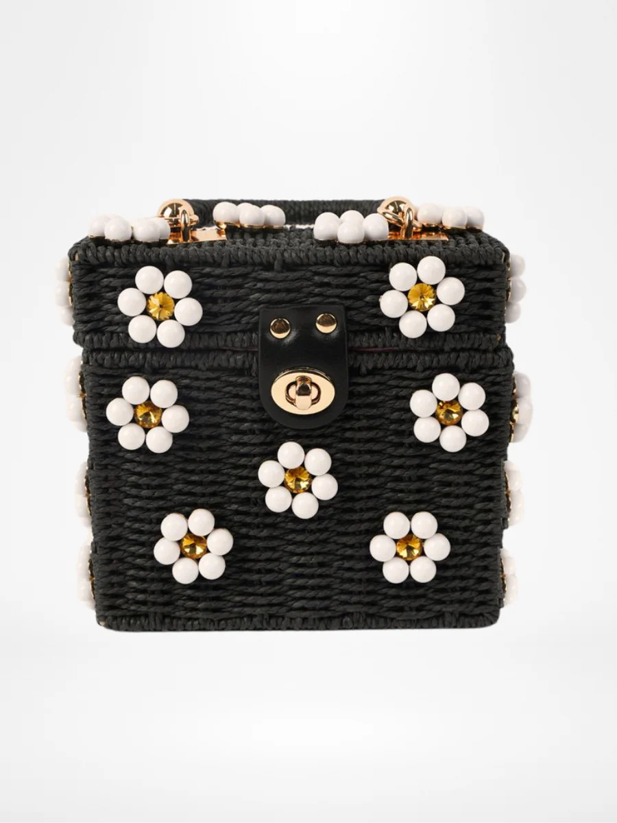 Wicker Bucket Daisy Flower Purse - Image 7