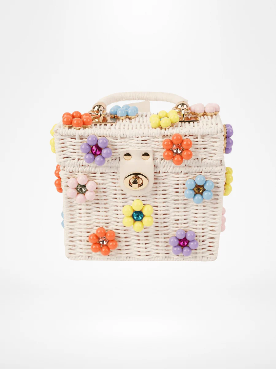 Wicker Bucket Daisy Flower Purse - Image 9