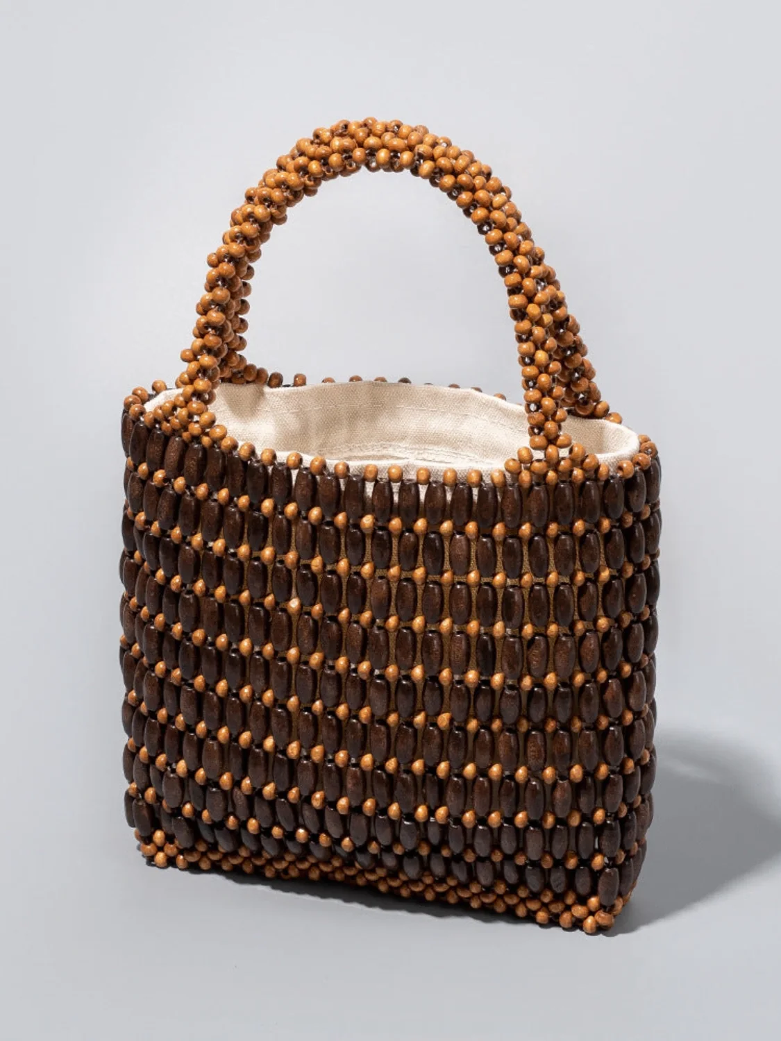 Wooden Bead Woven Handbags